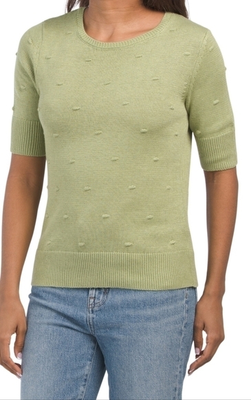𝅺Nanette Lepore  Elbow Sleeve Sweater With Popcorn Knit - Picture 1 of 10